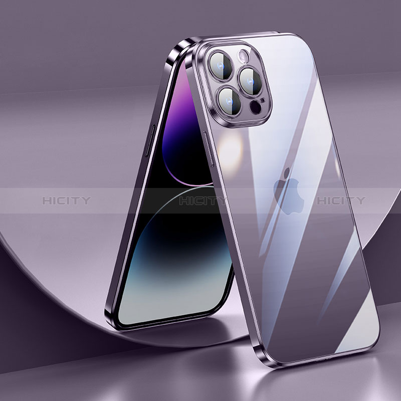 Silikon Schutzhülle Ultra Dünn Flexible Tasche Durchsichtig Transparent LD2 für Apple iPhone 13 Pro Violett