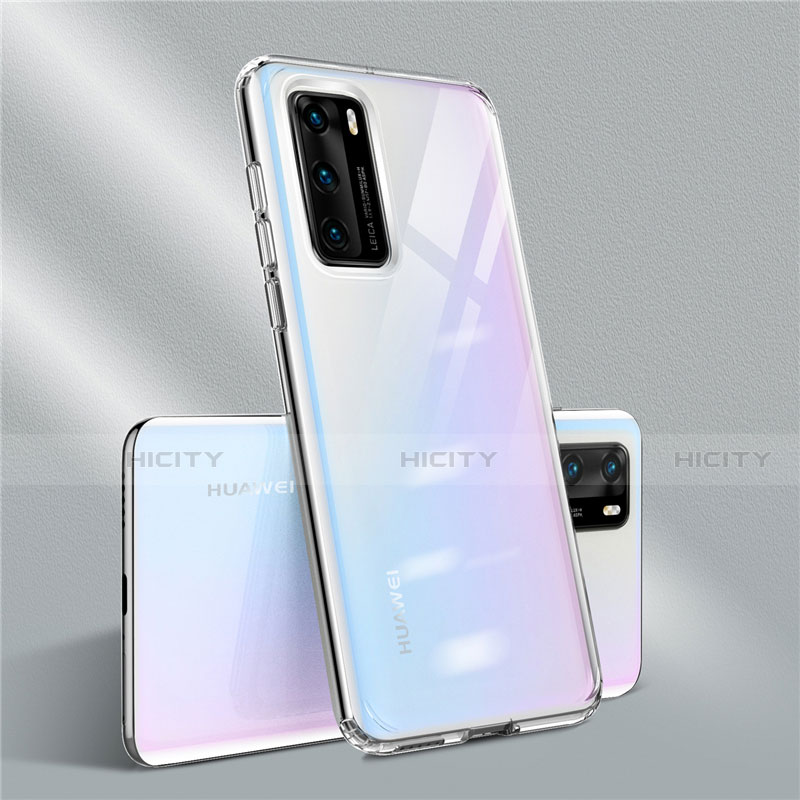 Silikon Schutzhülle Ultra Dünn Flexible Tasche Durchsichtig Transparent N01 für Huawei P40 groß