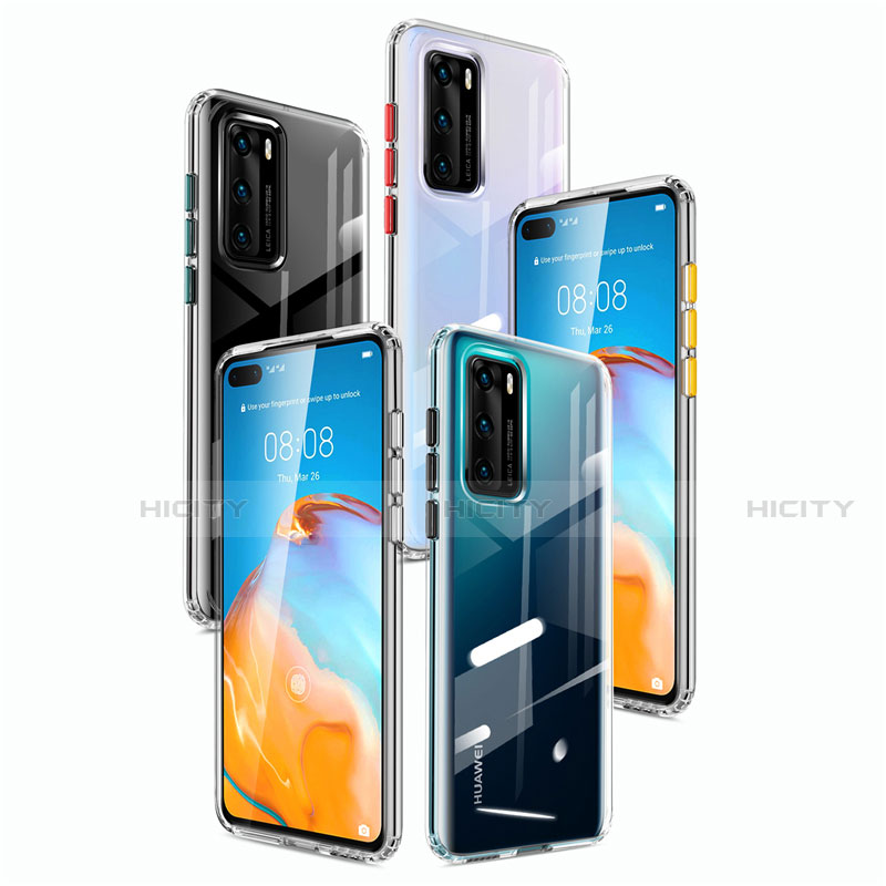 Silikon Schutzhülle Ultra Dünn Flexible Tasche Durchsichtig Transparent N01 für Huawei P40 groß