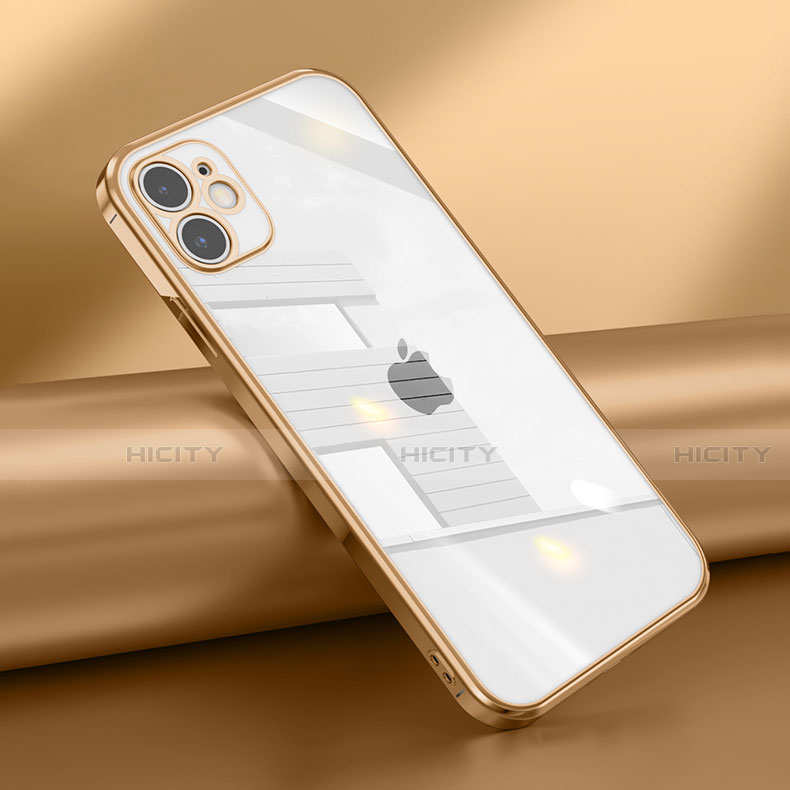 Silikon Schutzhülle Ultra Dünn Flexible Tasche Durchsichtig Transparent N02 für Apple iPhone 12 Gold