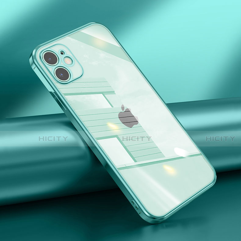 Silikon Schutzhülle Ultra Dünn Flexible Tasche Durchsichtig Transparent N02 für Apple iPhone 12 Mini Cyan