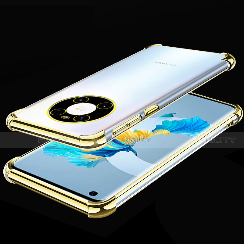 Silikon Schutzhülle Ultra Dünn Flexible Tasche Durchsichtig Transparent S01 für Huawei Mate 40 Gold