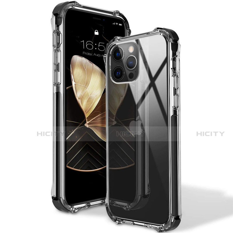 Silikon Schutzhülle Ultra Dünn Flexible Tasche Durchsichtig Transparent S02 für Apple iPhone 12 Pro Max groß