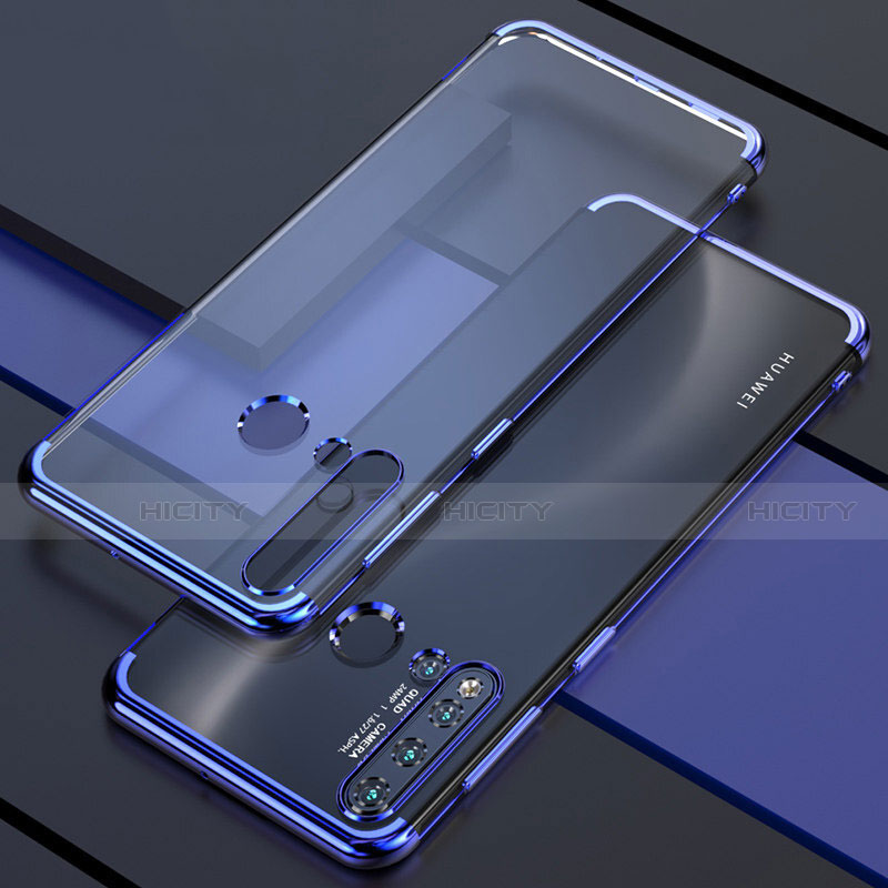 Silikon Schutzhülle Ultra Dünn Flexible Tasche Durchsichtig Transparent S04 für Huawei P20 Lite (2019) Blau Plus