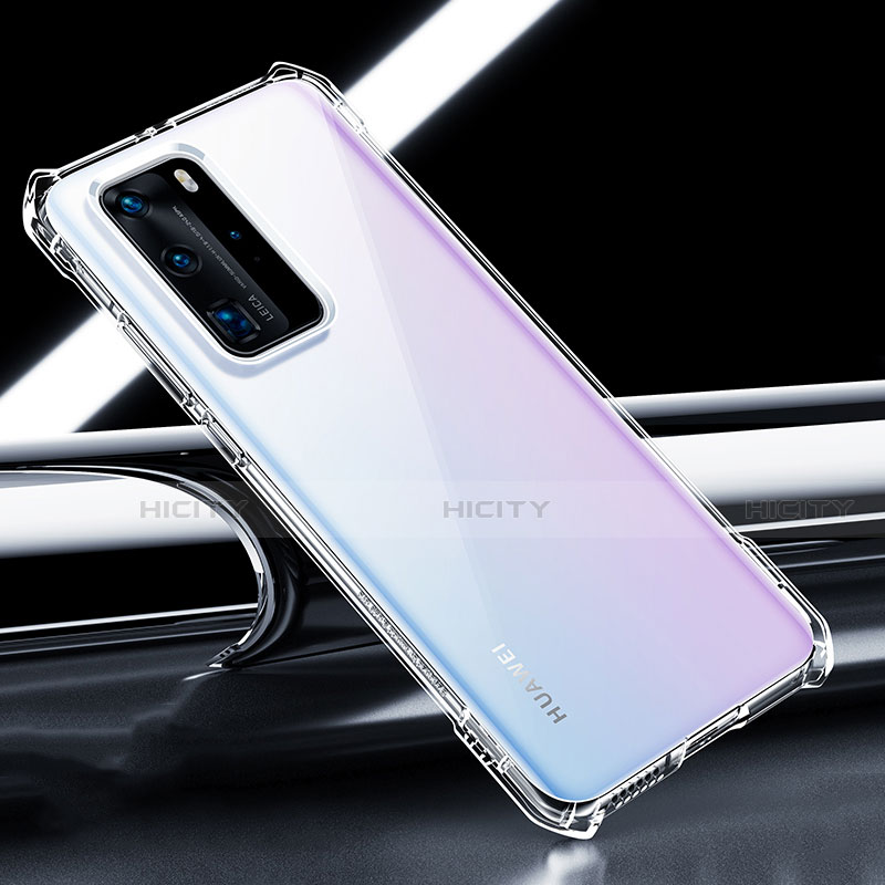 Silikon Schutzhülle Ultra Dünn Flexible Tasche Durchsichtig Transparent S04 für Huawei P40 Pro groß