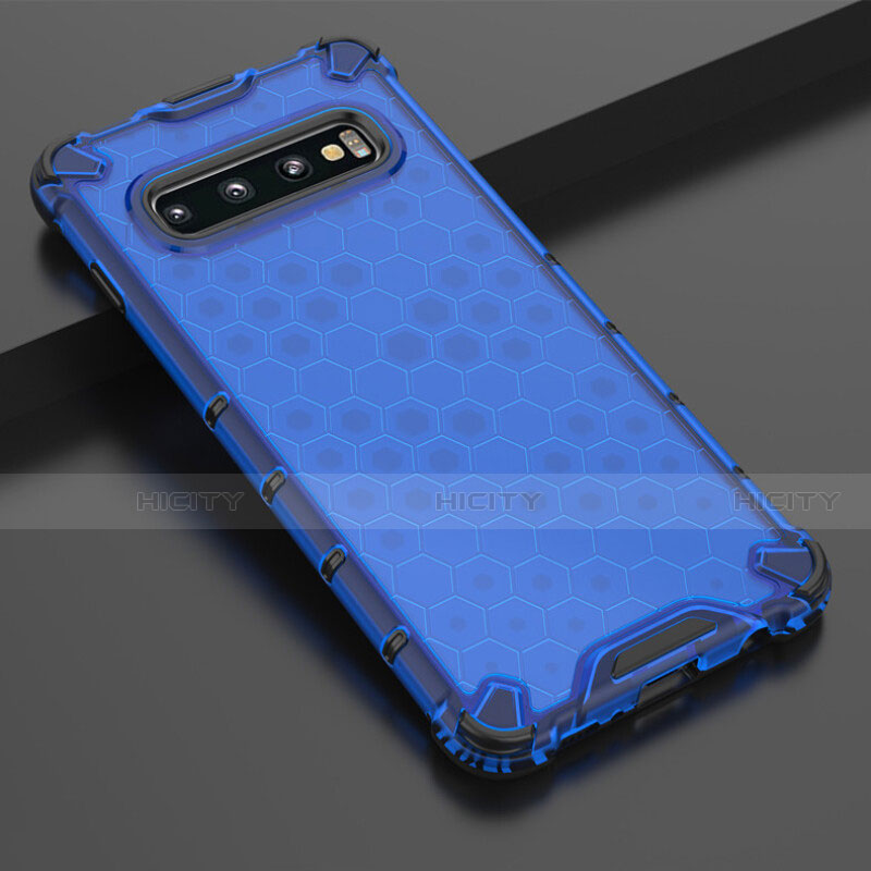Silikon Schutzhülle Ultra Dünn Flexible Tasche Durchsichtig Transparent S05 für Samsung Galaxy S10 Blau