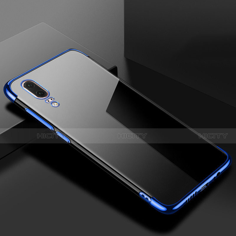 Silikon Schutzhülle Ultra Dünn Flexible Tasche Durchsichtig Transparent S07 für Huawei P20 Blau Plus