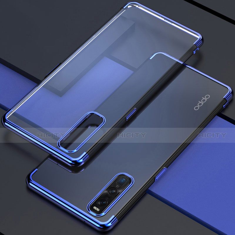 Silikon Schutzhülle Ultra Dünn Flexible Tasche Durchsichtig Transparent U01 für Oppo Find X2 Pro groß