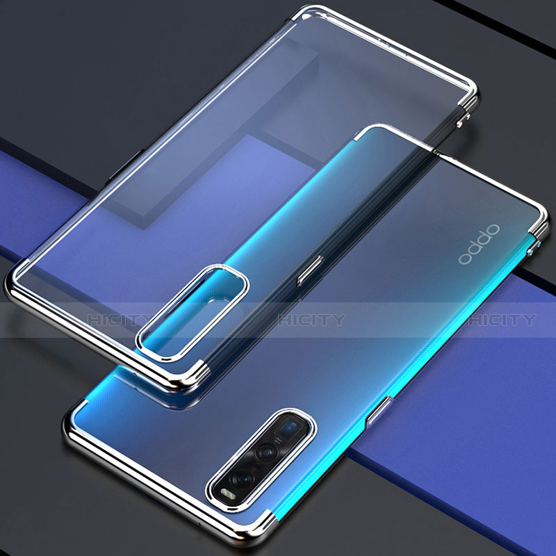 Silikon Schutzhülle Ultra Dünn Flexible Tasche Durchsichtig Transparent U01 für Oppo Find X2 Pro groß