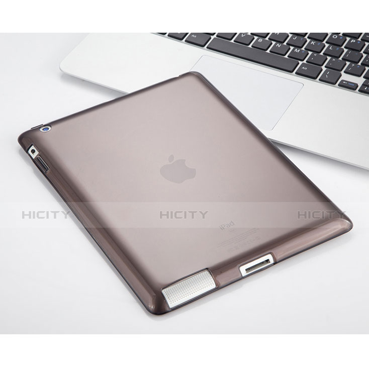 Silikon Schutzhülle Ultra Dünn Handyhülle Hülle Durchsichtig Transparent für Apple iPad 3 Grau groß