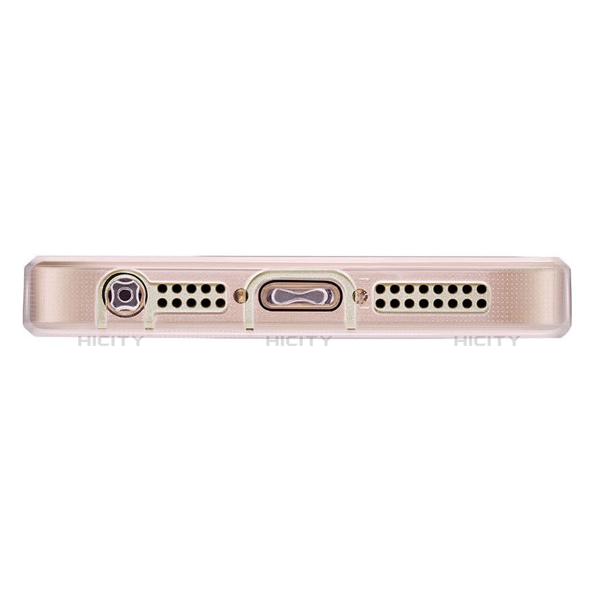 Silikon Schutzhülle Ultra Dünn Handyhülle Hülle Durchsichtig Transparent für Apple iPhone 5S Rosa groß