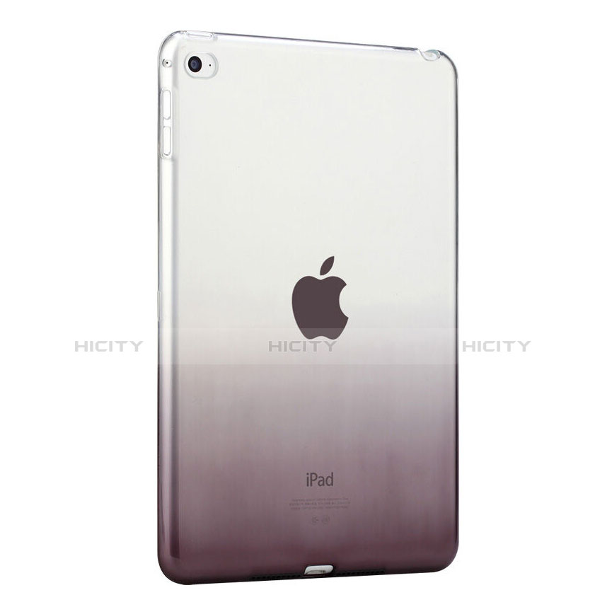 Silikon Schutzhülle Ultra Dünn Hülle Durchsichtig Farbverlauf für Apple iPad Mini 4 Grau