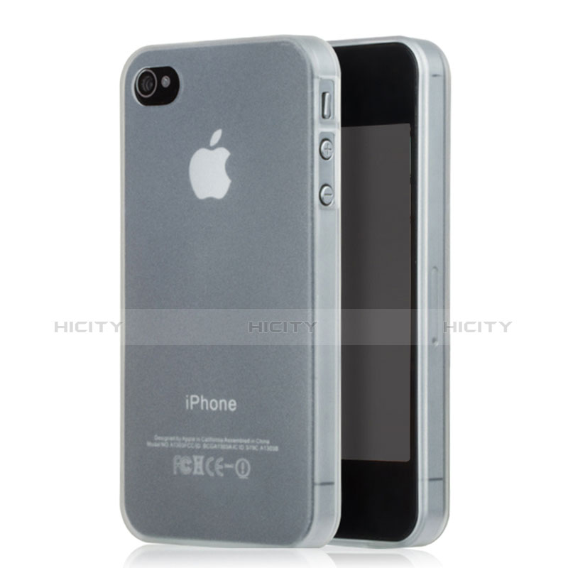 Silikon Schutzhülle Ultra Dünn Hülle Durchsichtig Matt für Apple iPhone 4S Weiß groß