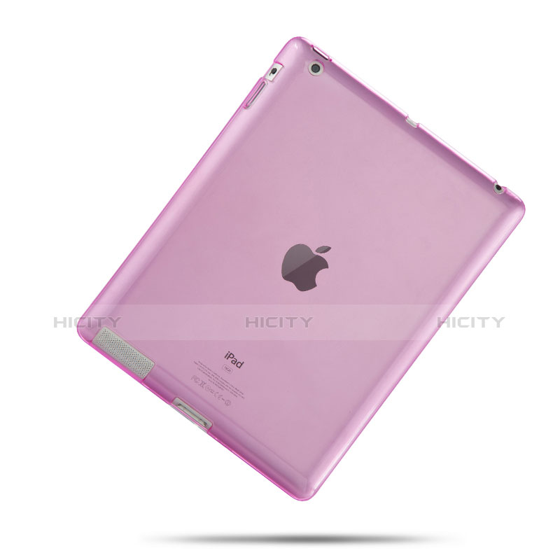Silikon Schutzhülle Ultra Dünn Hülle Durchsichtig Transparent für Apple iPad 2 Rosa Plus