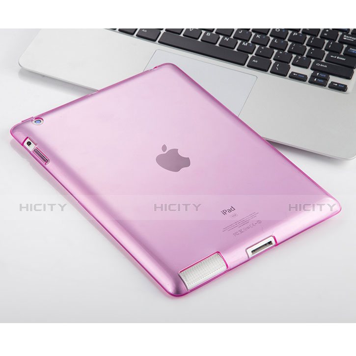 Silikon Schutzhülle Ultra Dünn Hülle Durchsichtig Transparent für Apple iPad 2 Rosa groß