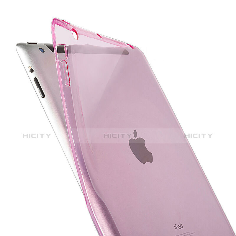 Silikon Schutzhülle Ultra Dünn Hülle Durchsichtig Transparent für Apple iPad 3 Rosa groß