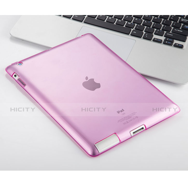 Silikon Schutzhülle Ultra Dünn Hülle Durchsichtig Transparent für Apple iPad 3 Rosa groß