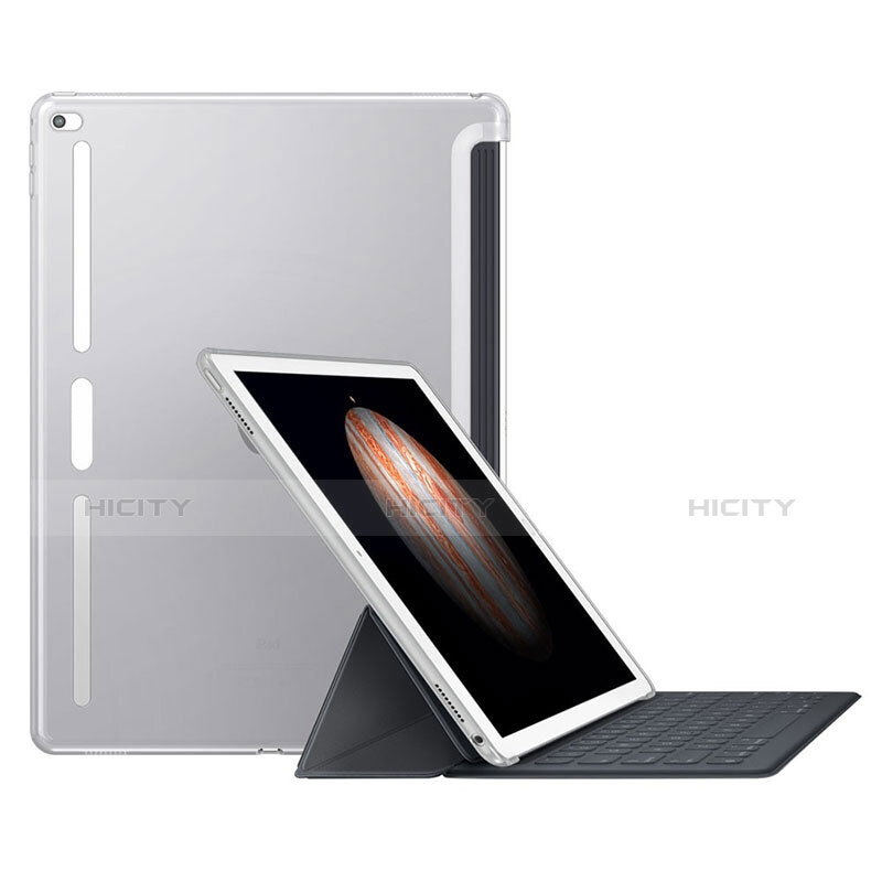 Silikon Schutzhülle Ultra Dünn Hülle Durchsichtig Transparent für Apple iPad Pro 12.9 Weiß groß