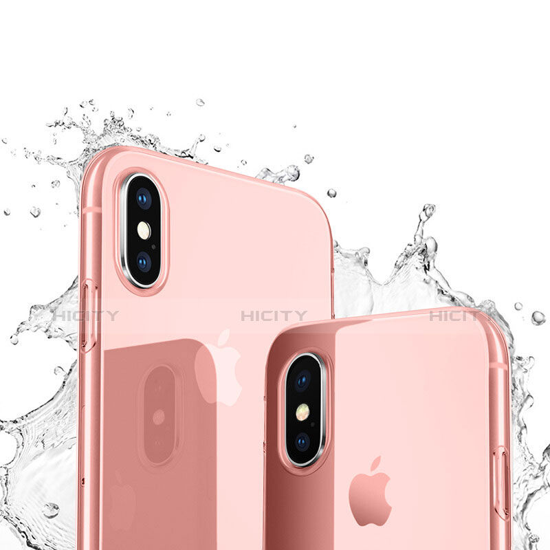 Silikon Schutzhülle Ultra Dünn Hülle Durchsichtig Transparent für Apple iPhone Xs Rosa
