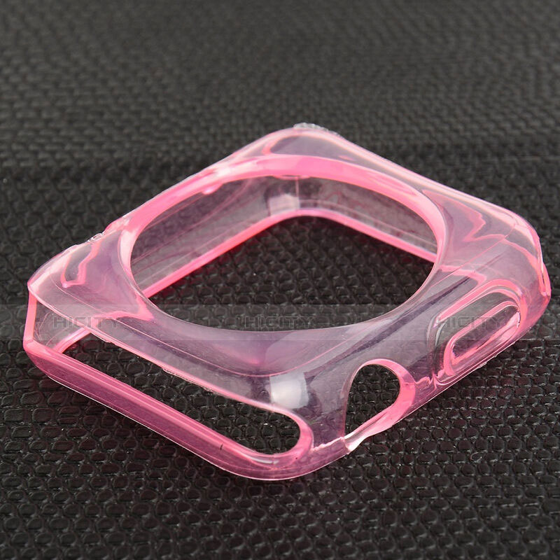 Silikon Schutzhülle Ultra Dünn Hülle Durchsichtig Transparent für Apple iWatch 3 38mm Rosa