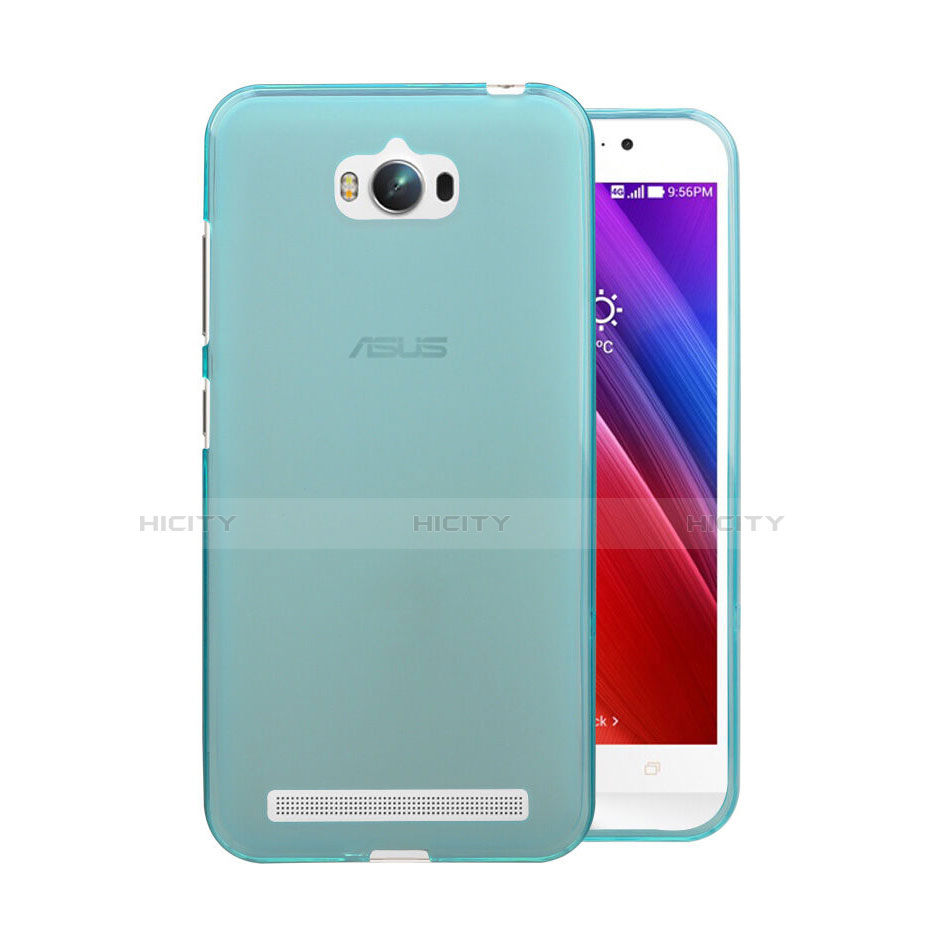 Silikon Schutzhülle Ultra Dünn Hülle Durchsichtig Transparent für Asus Zenfone Max ZC550KL Blau Plus