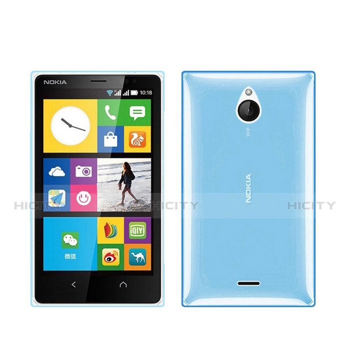 Silikon Schutzhülle Ultra Dünn Hülle Durchsichtig Transparent für Nokia X2 Dual Sim Blau Plus