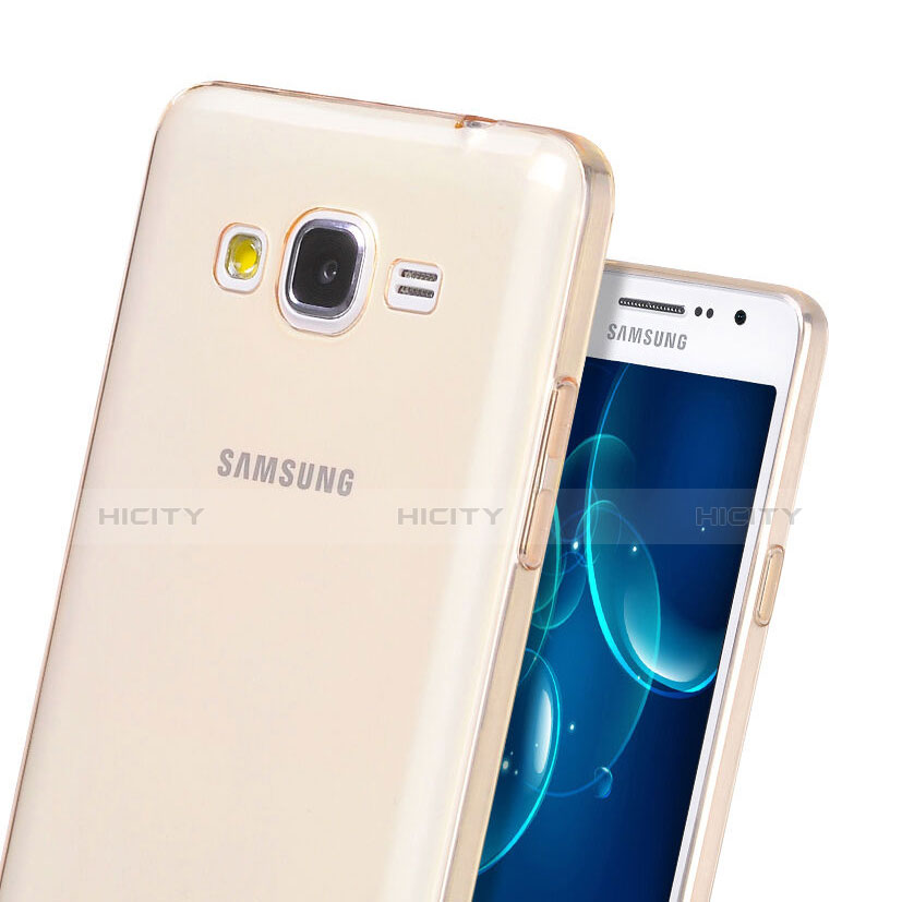 Silikon Schutzhülle Ultra Dünn Hülle Durchsichtig Transparent für Samsung Galaxy Grand Prime SM-G530H Gold groß