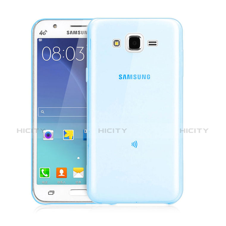 Silikon Schutzhülle Ultra Dünn Hülle Durchsichtig Transparent für Samsung Galaxy J3 Blau