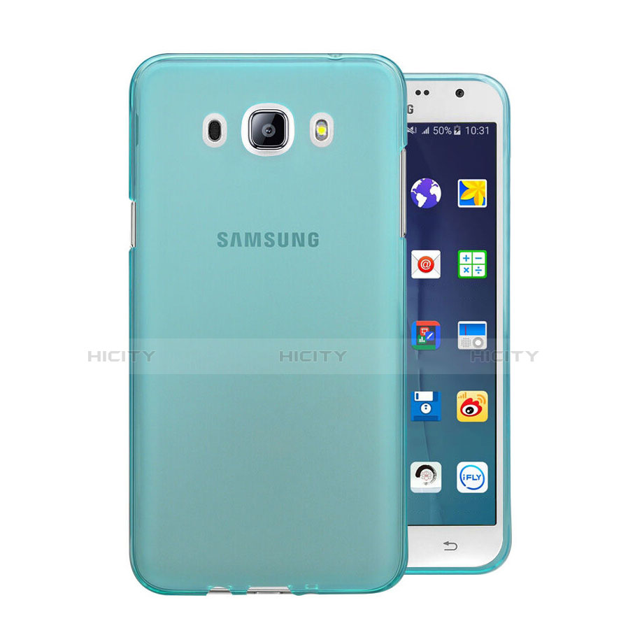 Silikon Schutzhülle Ultra Dünn Hülle Durchsichtig Transparent für Samsung Galaxy J5 Duos (2016) Blau Plus