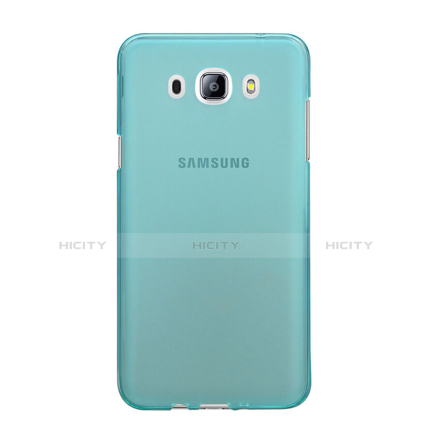 Silikon Schutzhülle Ultra Dünn Hülle Durchsichtig Transparent für Samsung Galaxy J5 Duos (2016) Blau groß