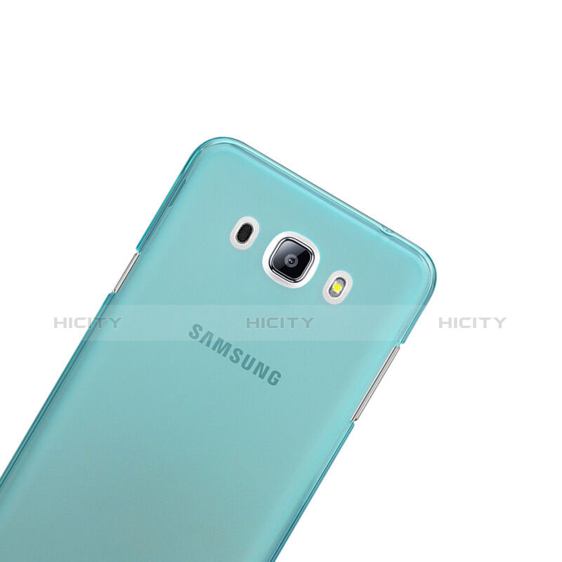 Silikon Schutzhülle Ultra Dünn Hülle Durchsichtig Transparent für Samsung Galaxy J5 Duos (2016) Blau groß