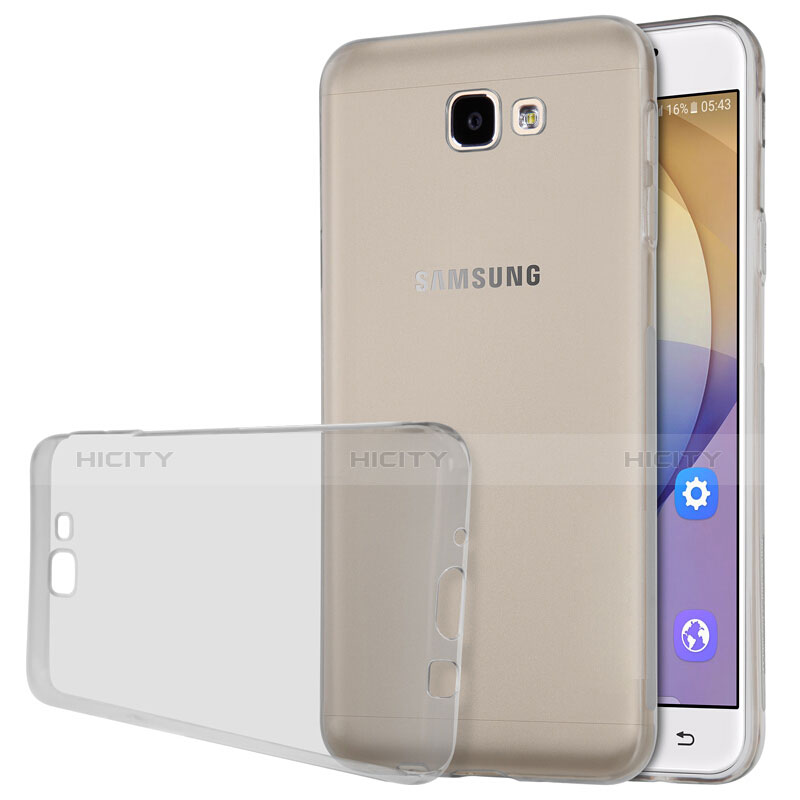 Silikon Schutzhülle Ultra Dünn Hülle Durchsichtig Transparent für Samsung Galaxy J5 Prime G570F Grau groß