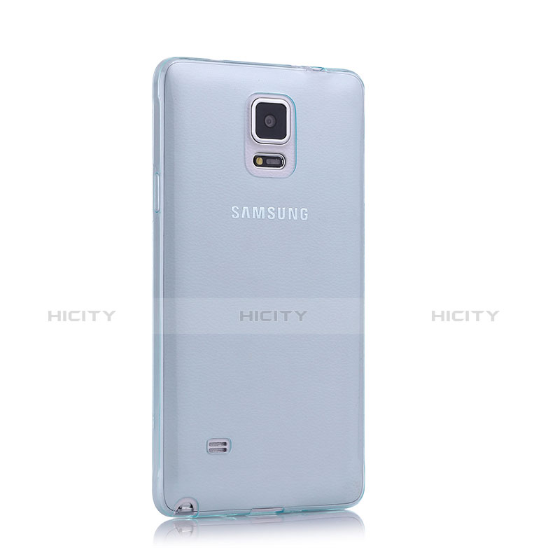 Silikon Schutzhülle Ultra Dünn Hülle Durchsichtig Transparent für Samsung Galaxy Note 4 SM-N910F Blau Plus