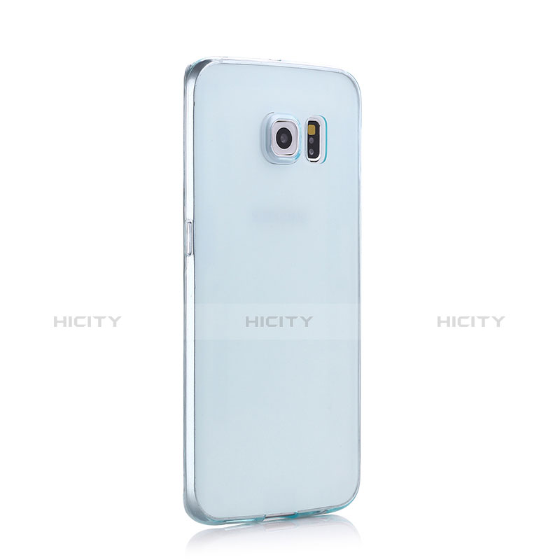Silikon Schutzhülle Ultra Dünn Hülle Durchsichtig Transparent für Samsung Galaxy S6 Edge+ Plus SM-G928F Blau