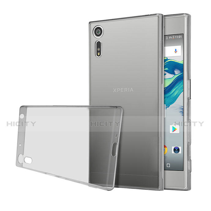 Silikon Schutzhülle Ultra Dünn Hülle Durchsichtig Transparent für Sony Xperia XZs Grau Plus