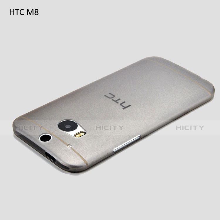Silikon Schutzhülle Ultra Dünn Hülle Durchsichtig Transparent T01 für HTC One M8 Grau Plus