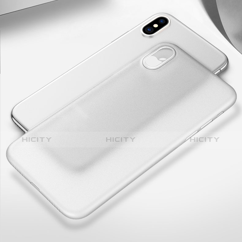 Silikon Schutzhülle Ultra Dünn Hülle Durchsichtig Transparent T04 für Apple iPhone Xs Max Weiß