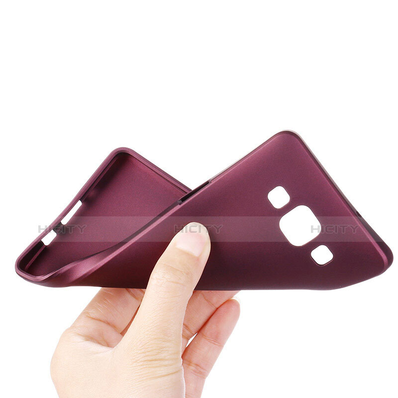 Silikon Schutzhülle Ultra Dünn Hülle Silikon für Samsung Galaxy A7 SM-A700 Violett groß