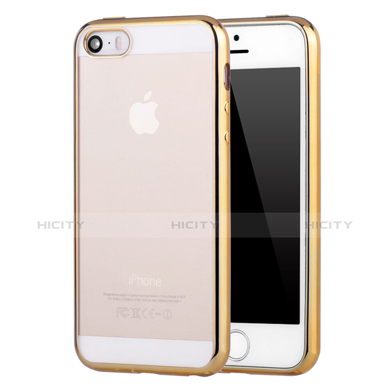 Silikon Schutzhülle Ultra Dünn Schutzhülle Tasche Durchsichtig Transparent H05 für Apple iPhone SE Gold Plus