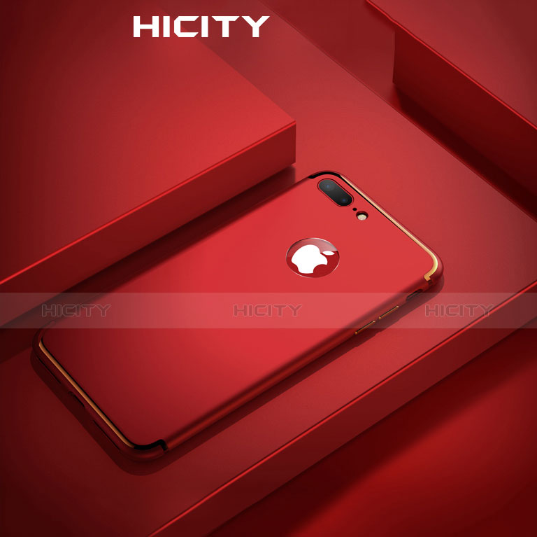 Silikon Schutzhülle Ultra Dünn Tasche D03 für Apple iPhone 7 Plus Rot groß