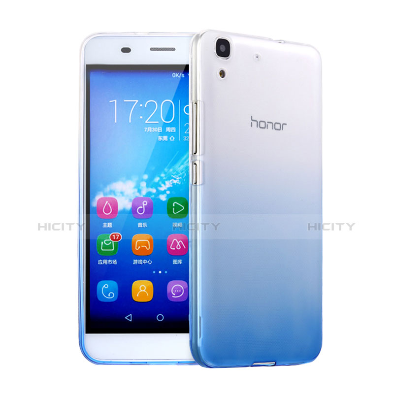 Silikon Schutzhülle Ultra Dünn Tasche Durchsichtig Farbverlauf für Huawei Honor 4A Blau Plus