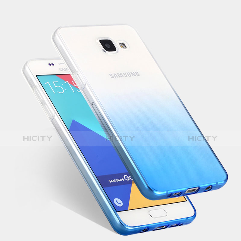 Silikon Schutzhülle Ultra Dünn Tasche Durchsichtig Farbverlauf für Samsung Galaxy A5 (2016) SM-A510F Blau