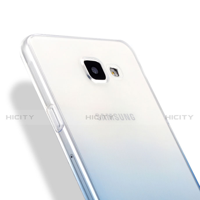 Silikon Schutzhülle Ultra Dünn Tasche Durchsichtig Farbverlauf für Samsung Galaxy A5 (2016) SM-A510F Blau groß