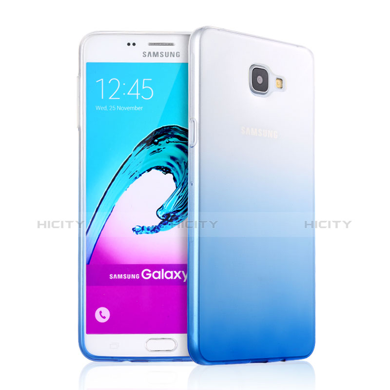 Silikon Schutzhülle Ultra Dünn Tasche Durchsichtig Farbverlauf für Samsung Galaxy A9 (2016) A9000 Blau