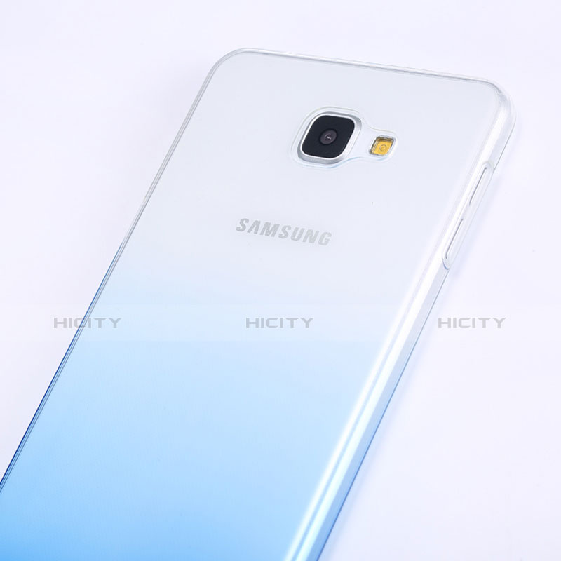 Silikon Schutzhülle Ultra Dünn Tasche Durchsichtig Farbverlauf für Samsung Galaxy A9 (2016) A9000 Blau
