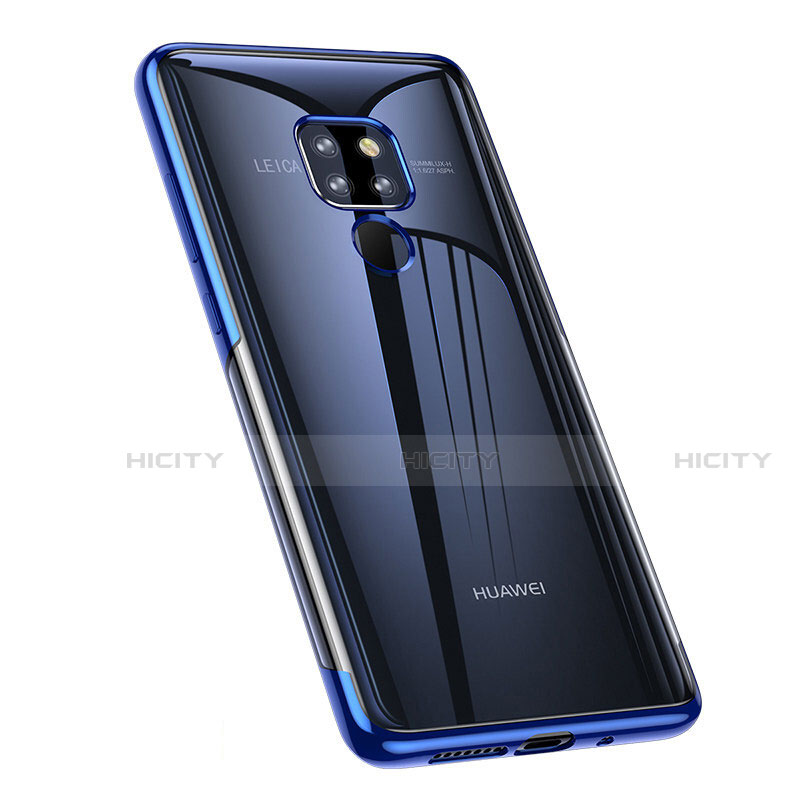 Silikon Schutzhülle Ultra Dünn Tasche Durchsichtig Transparent A02 für Huawei Mate 20 Blau