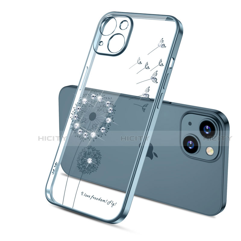 Silikon Schutzhülle Ultra Dünn Tasche Durchsichtig Transparent Blumen für Apple iPhone 14