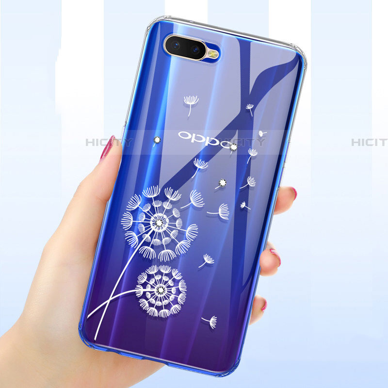 Silikon Schutzhülle Ultra Dünn Tasche Durchsichtig Transparent Blumen für Oppo RX17 Neo