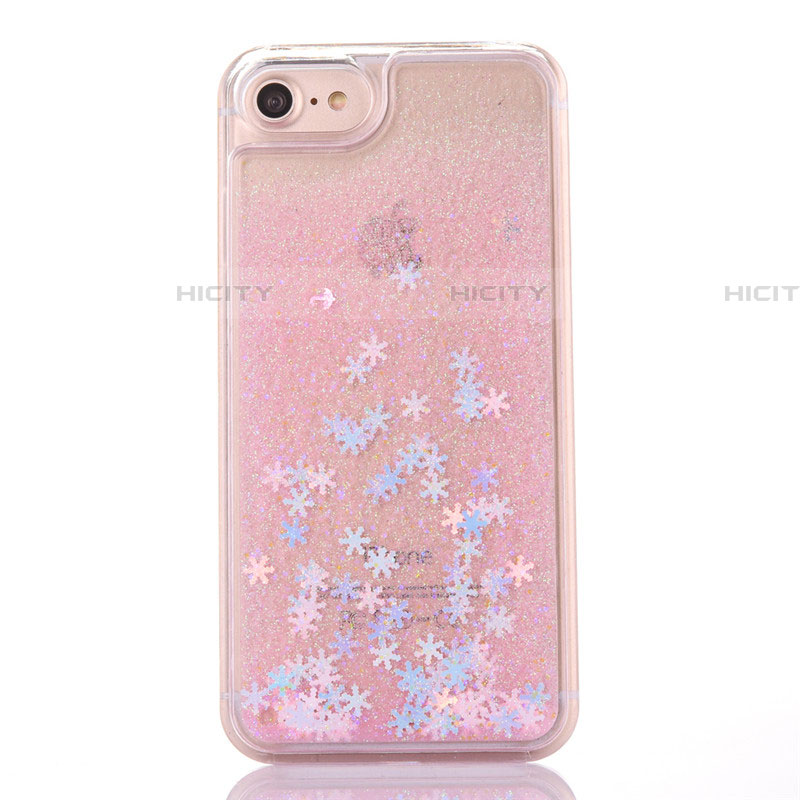 Silikon Schutzhülle Ultra Dünn Tasche Durchsichtig Transparent Blumen T01 für Apple iPhone 8 Rosa Plus