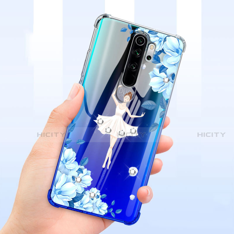 Silikon Schutzhülle Ultra Dünn Tasche Durchsichtig Transparent Blumen T01 für Xiaomi Redmi Note 8 Pro groß